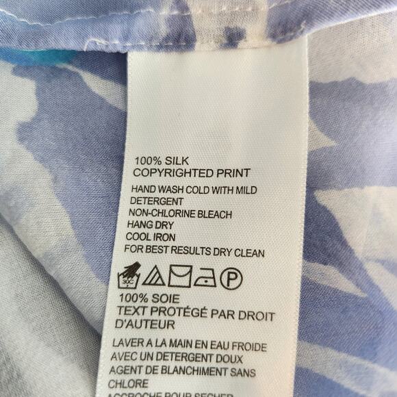 Tommy Bahama 100% Silk Sheer V Neck Blouse Pastel Tropical Print Size XS - Picture 7 of 7